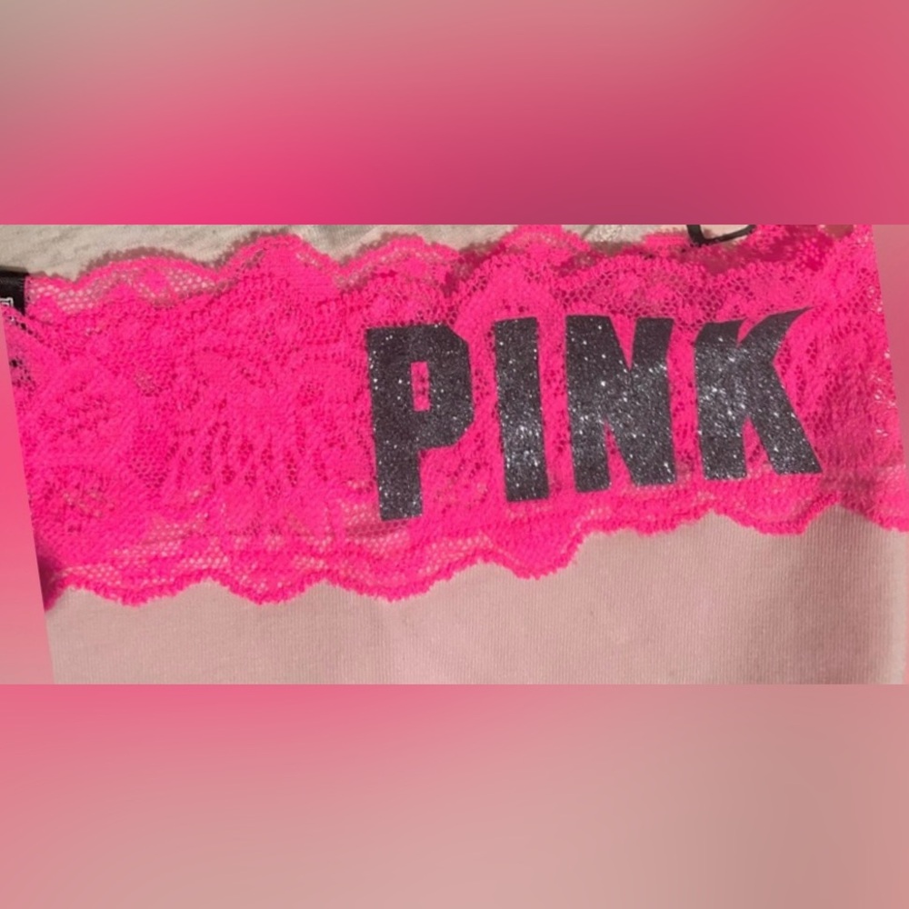 Victoria’s Secret PINK cotton panties PINK floral lace hipster neon pink panties - Picture 3 of 4